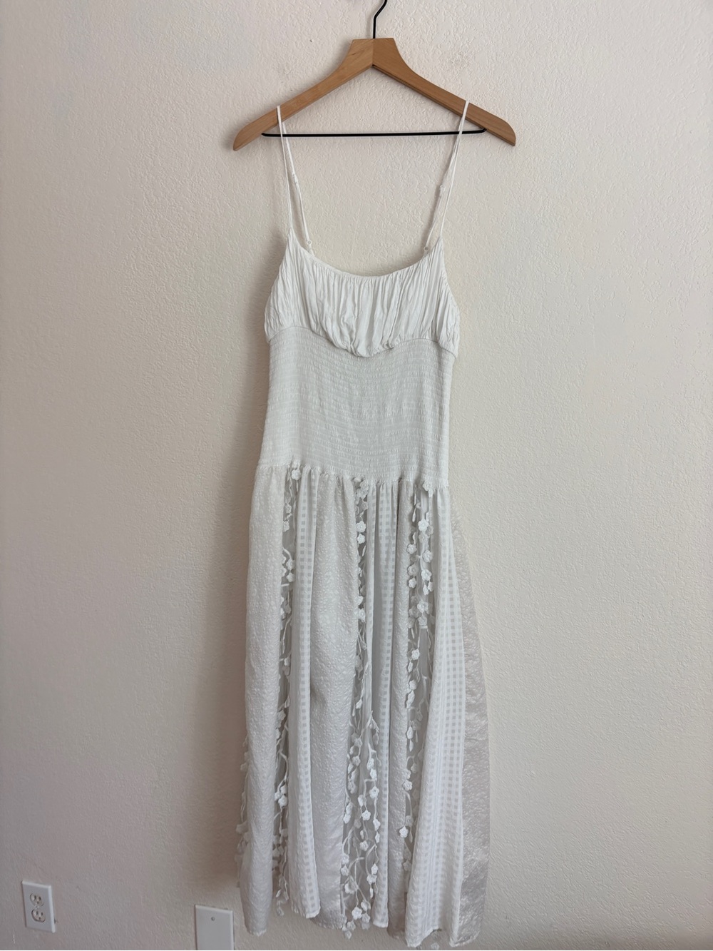 Anthropologie Maeve Sleeveless Embellished Smocked Midi Dress - Picture 4 of 13